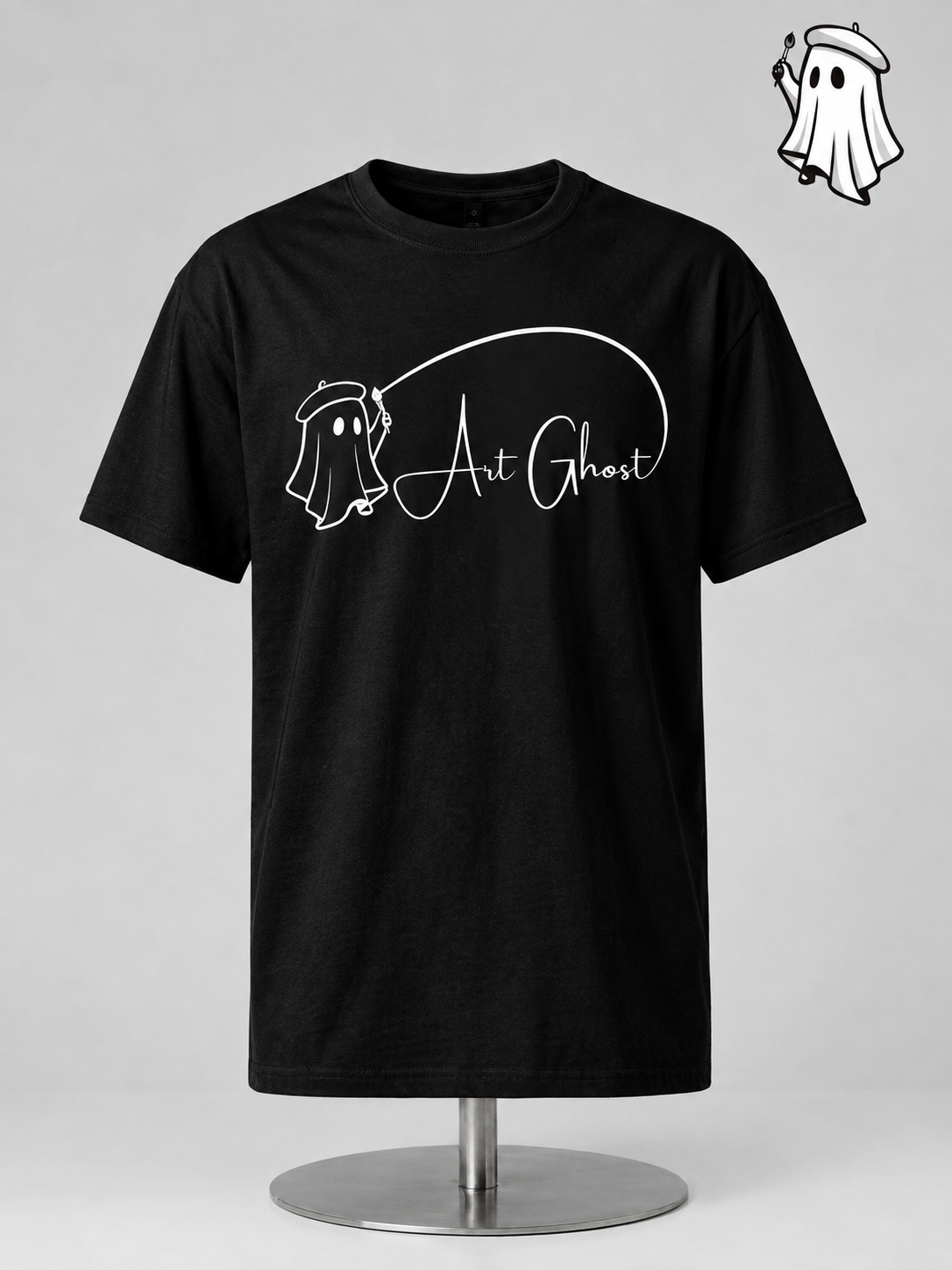 Franela Art Ghost Negra Oversized.